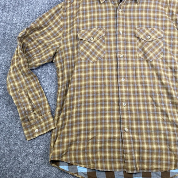 Pendleton Mens Street Shirt L Brown Plaid Cotton Western Yoke Button Down L/S - Picture 2 of 8
